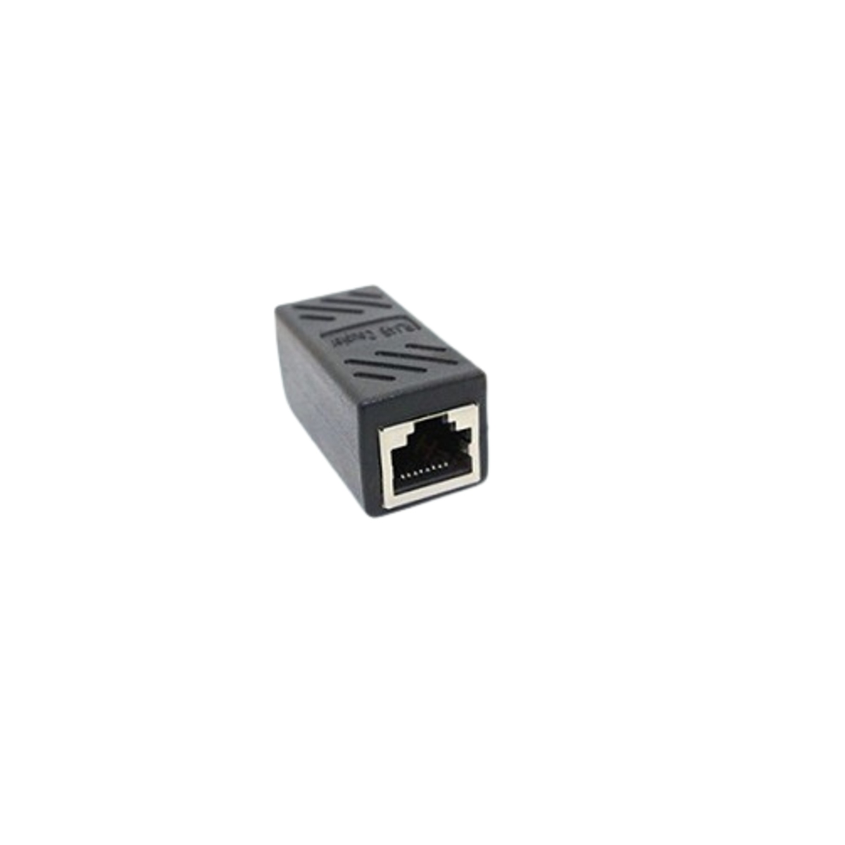 RJ45 Female-to-Female LAN Cable Extension Adapter (Black, Cat 6, 8P8C) image 1