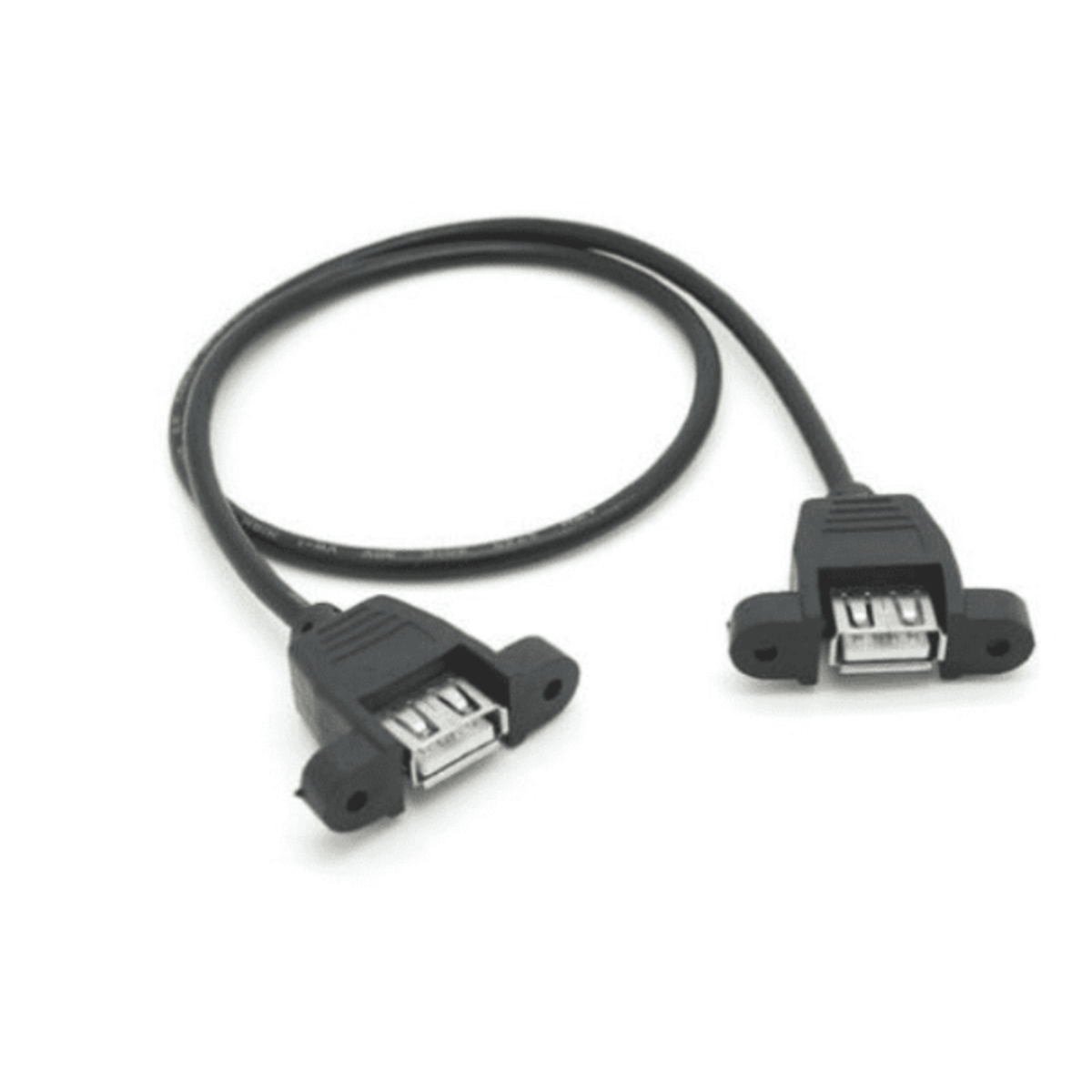 USB Type-A Female to USB Type-A Female Panel Mount Extension Cable 30cm (USB Panel Mount Cable) image 1