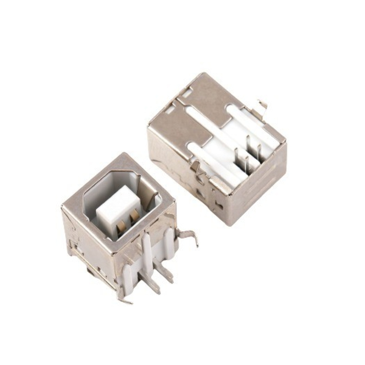 USB B Type Female 4 Pins RA PCB Mount Connector (Right Angle Through Hole USB Socket Connector) image 1
