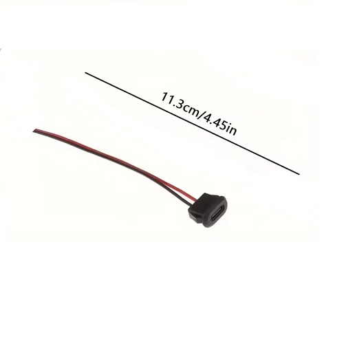 USB Type-C Waterproof Female Connector Charging Interface with Cable 11.3cm (Panel Mount Charging Port) image 4