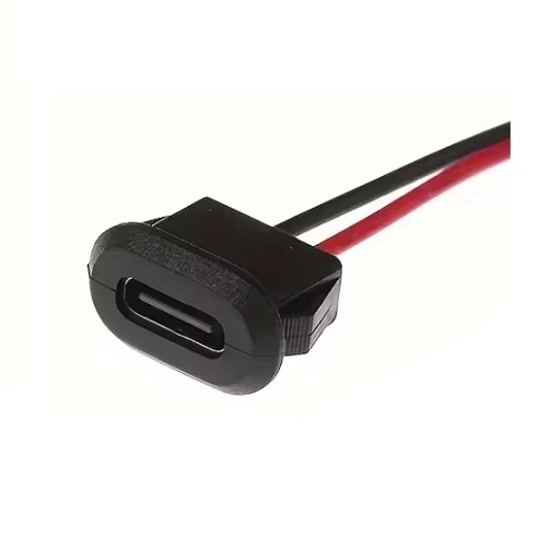 USB Type-C Waterproof Female Connector Charging Interface with Cable 11.3cm (Panel Mount Charging Port) image 1