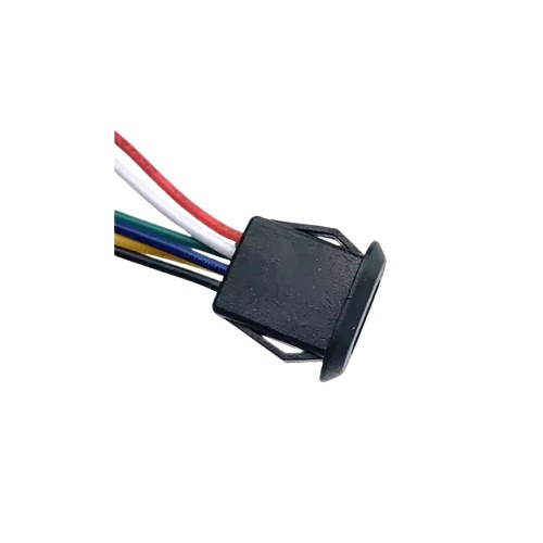 USB-C Type 6 Pin Waterproof Female Connector with Cable Black (Panel Mount USB Type-C Charging and Data Connector) image 3