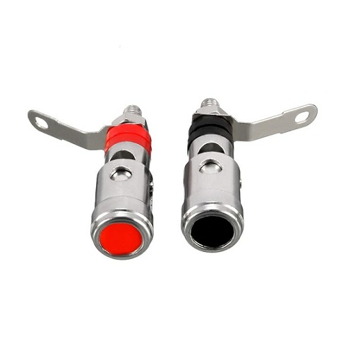 Binding Post Push Quick Spring Loaded Press Type Red Black Pair (Speaker Terminal Connector) image 2