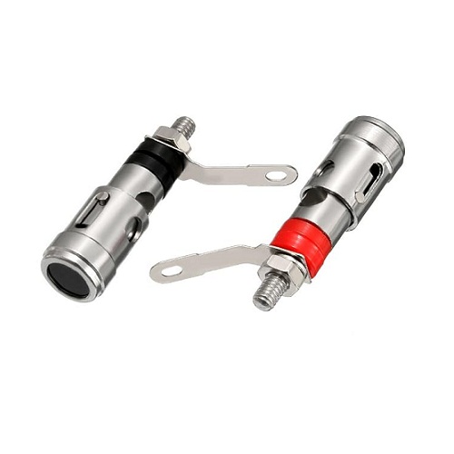 Binding Post Push Quick Spring Loaded Press Type Red Black Pair (Speaker Terminal Connector) image 3
