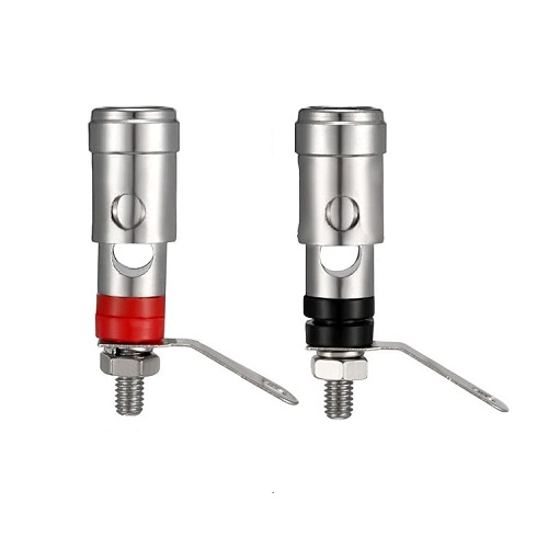 Binding Post Push Quick Spring Loaded Press Type Red Black Pair (Speaker Terminal Connector) image 4