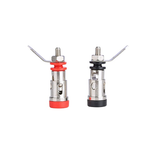 Binding Post Push Quick Spring Loaded Press Type Red Black Pair (Speaker Terminal Connector) image 1