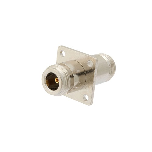 N Female to N Female 4 Hole Flange Mount Adapter 50 Ohm (Straight RF Coaxial Panel Mount Connector) image 2