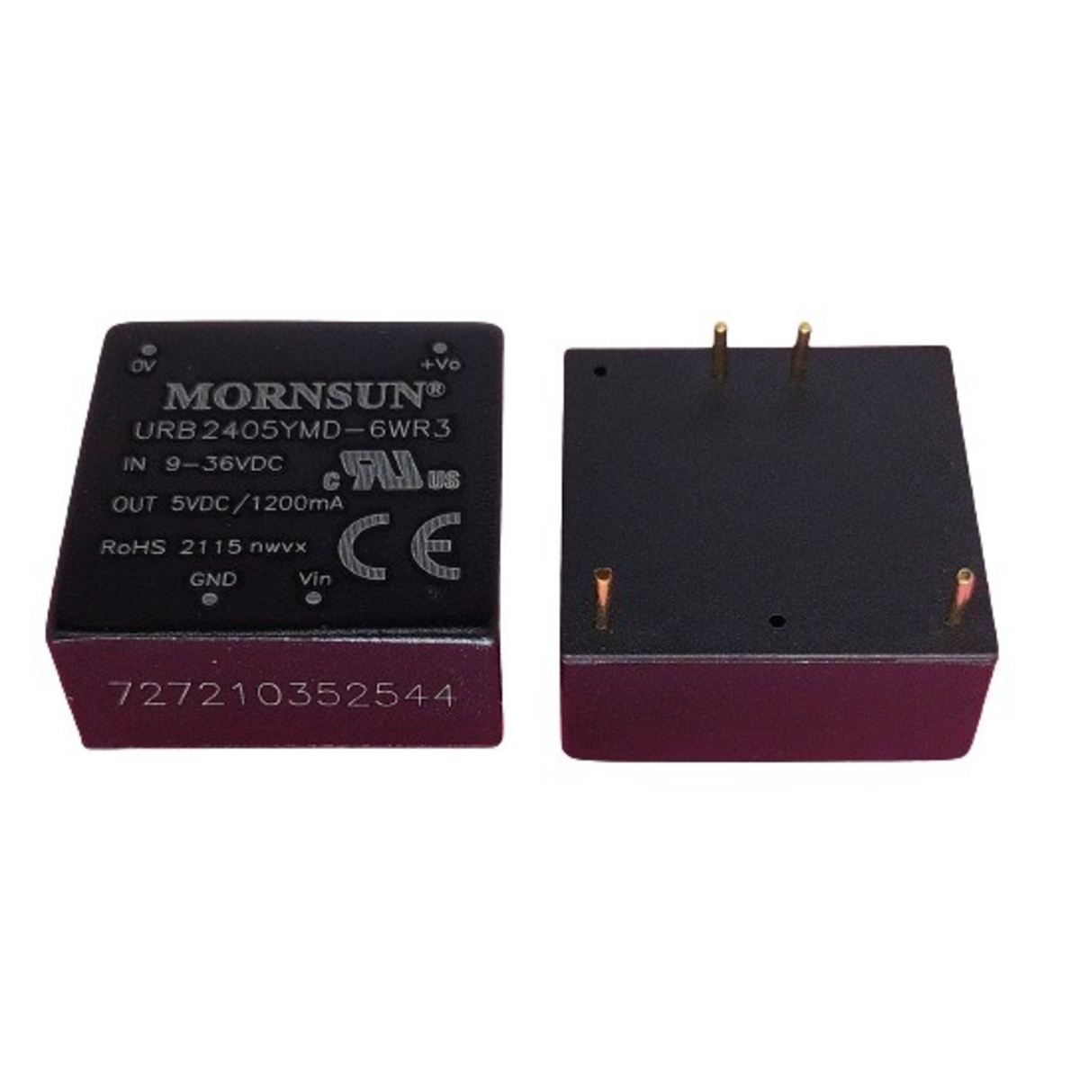 URB2405YMD-6WR3 9V-36V to 5V 6W Isolated DC-DC Converter Module (URB2405YMD-6WR3) image 1