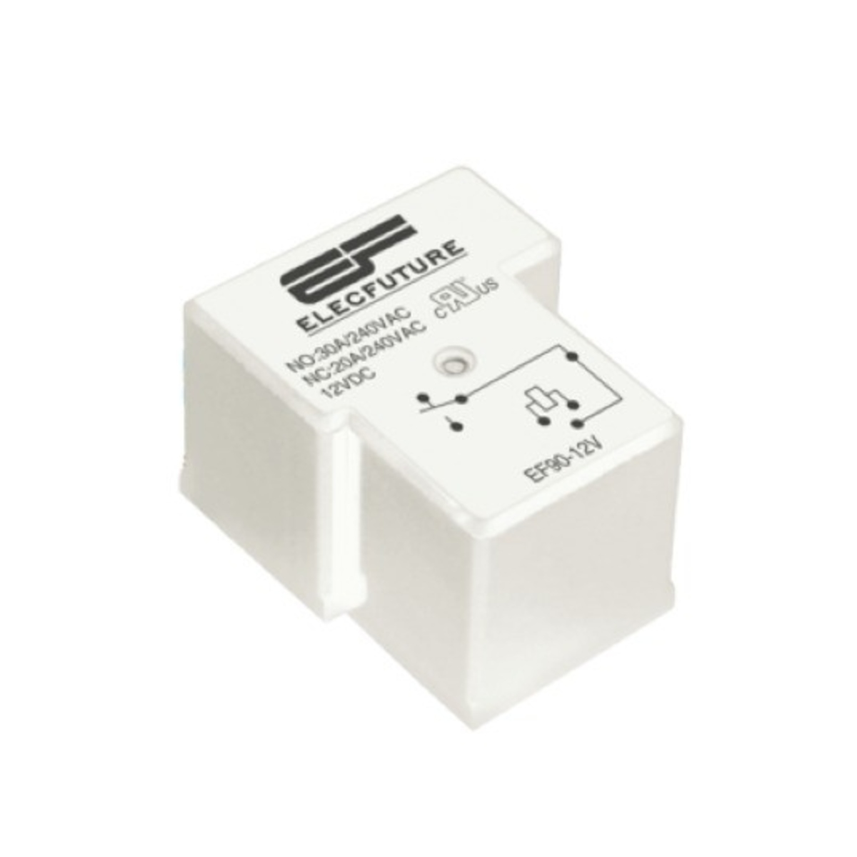 EF90TCS12VT Type 30A 12VDC White Power Relay PCB Mount Relay (SPDT Electromechanical Power Relay) image 1