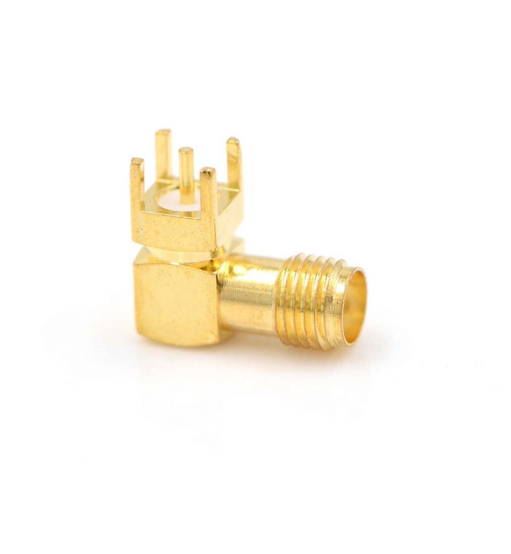 SMA Female Right Angle PCB Mount RF Connector 50 Ohm (SMA Female Connector) image 1