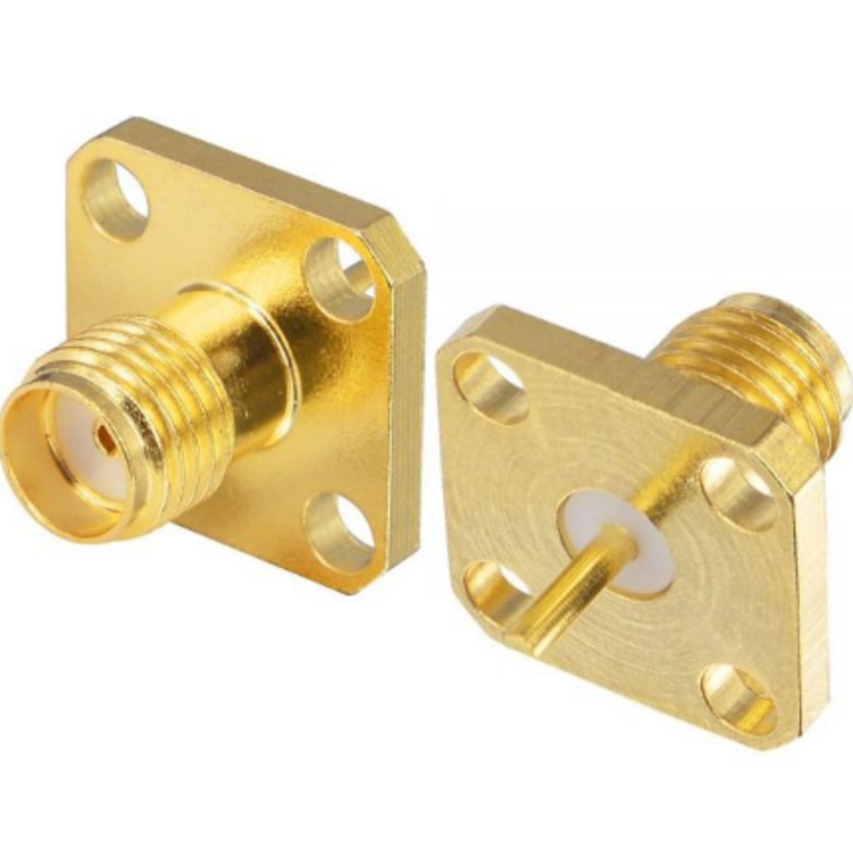 SMA 4 Hole Panel Mount Female RF Connector 50 Ohm (SMA Female Connector) image 1
