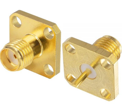 SMA 4 Hole Panel Mount Female RF Connector image 1