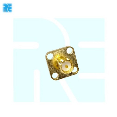 SMA Male to SMA Male Panel Mount 4 Hole RF Connector Adapter image 1