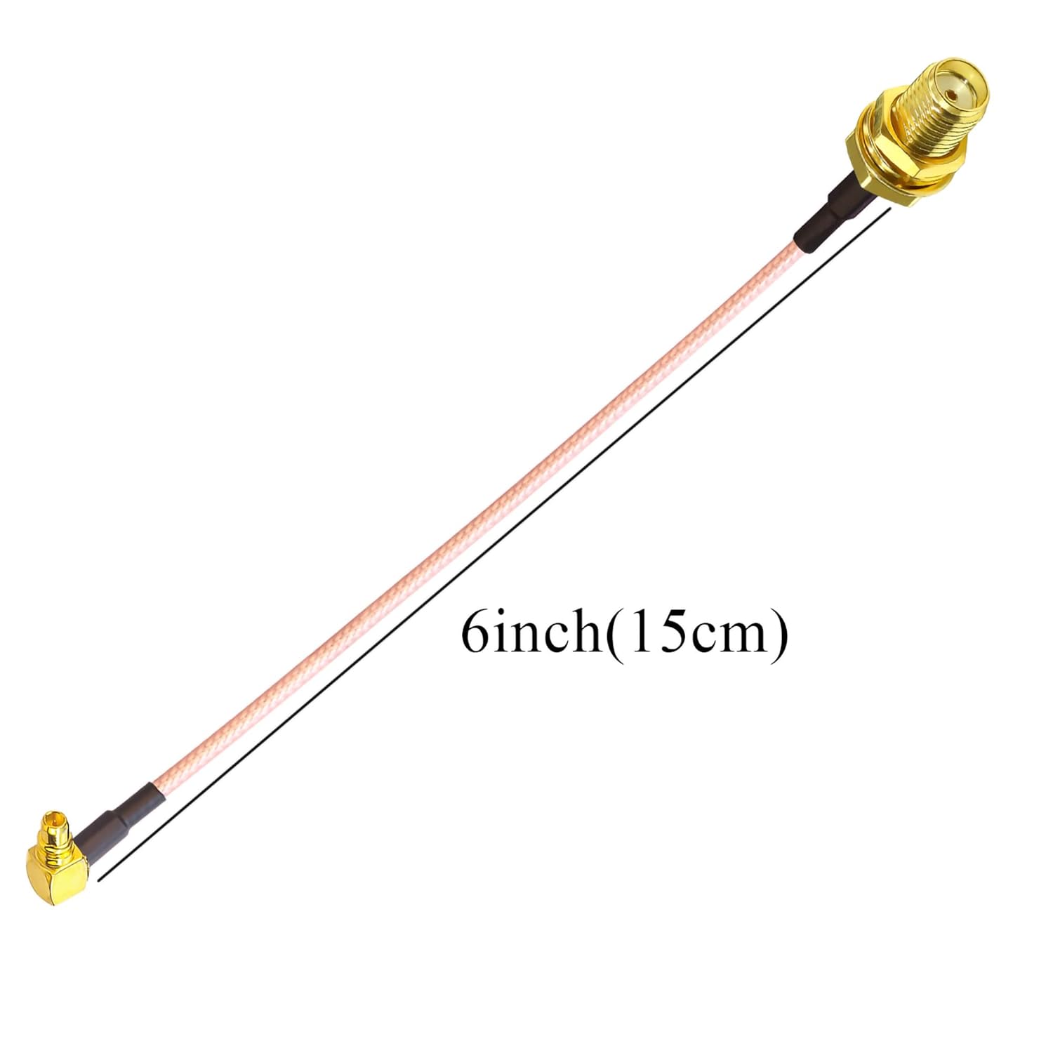 SMA Female to MMCX Male Right Angle GPS Extension Cable 160mm RG316 RF Coaxial Cable (GPS Antenna Cable) image 2