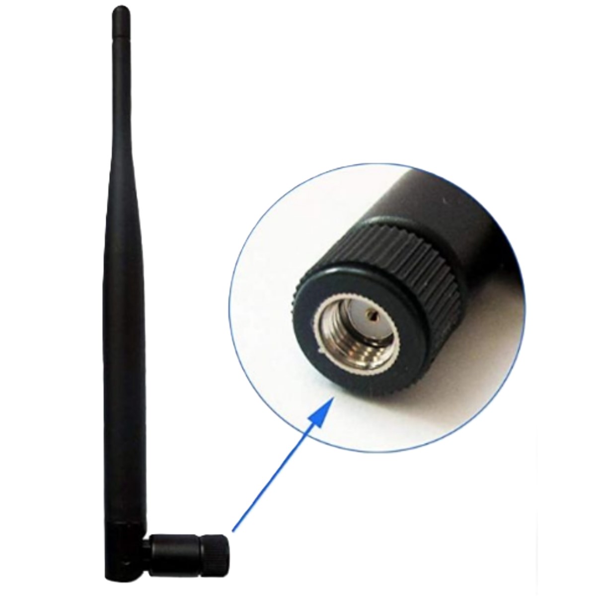 2.4GHz Foldable Black Rod Antenna RP-SMA Male 190mm (WiFi RF Antenna) image 1