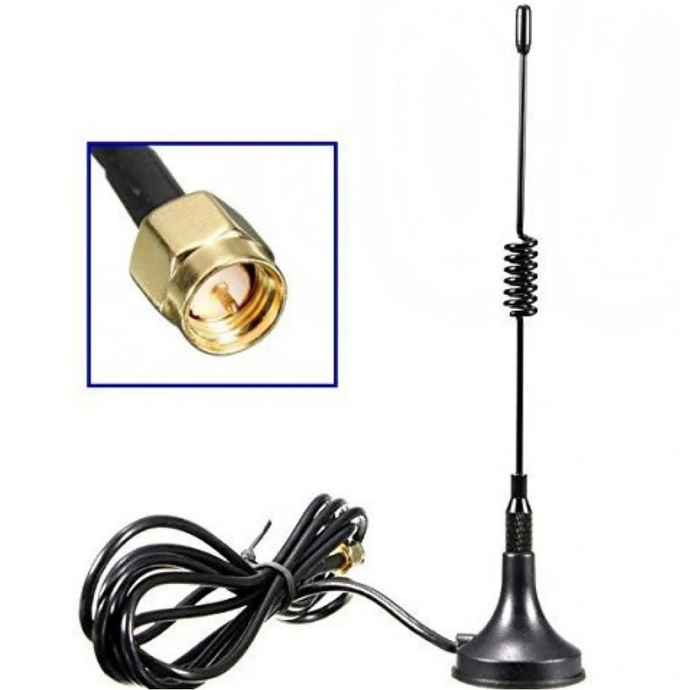GSM Spring Antenna SMA Male 3dBi with 3 Meter Cable (GSM RF Antenna) image 1