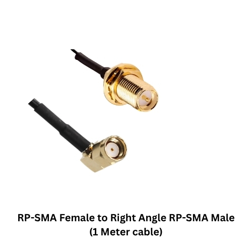 RP-SMA Female to Right Angle RP-SMA Male RG174 RF Coaxial Cable (1 Meter) (RP-SMA RF Cable) image 1