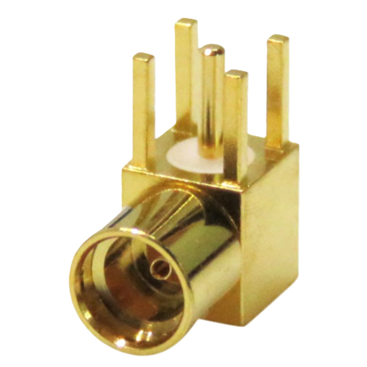 50 Ohm Right Angle Through Hole MMCX Female Connector Jack (MMCX PCB Mount RF Connector) image 1