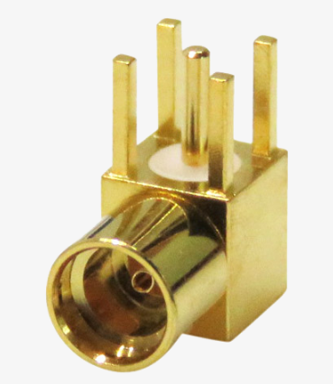 50 ohms Right Angle Through Hole MMCX Connector, jack image 1