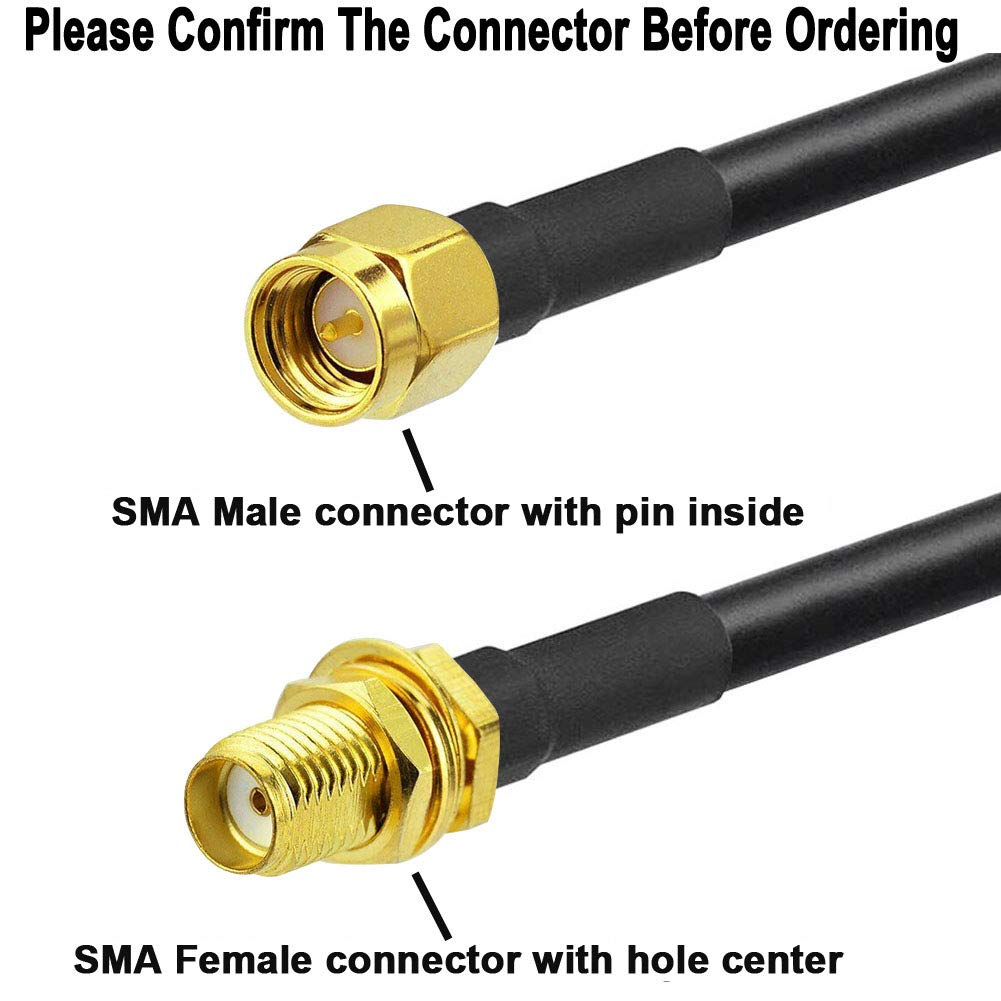 SMA Female to SMA Male RG174 RF Coaxial Cable (1 Meter) (SMA RF Cable Assembly) image 2