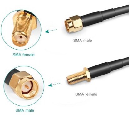 SMA Nut Female to Male RG174 Coaxial Cable 1 Meter RF Cable Assembly image 1
