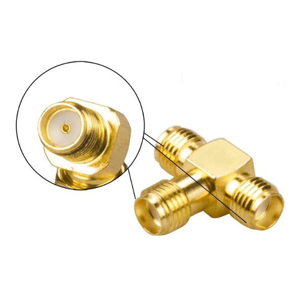 SMA 3 Way Female RF T Type Adapter Connector image 1