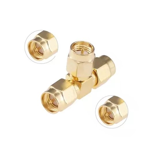 SMA 3 Way Male RF T Type Adapter Signal Splitter Connector (SMA T Adapter) image 3