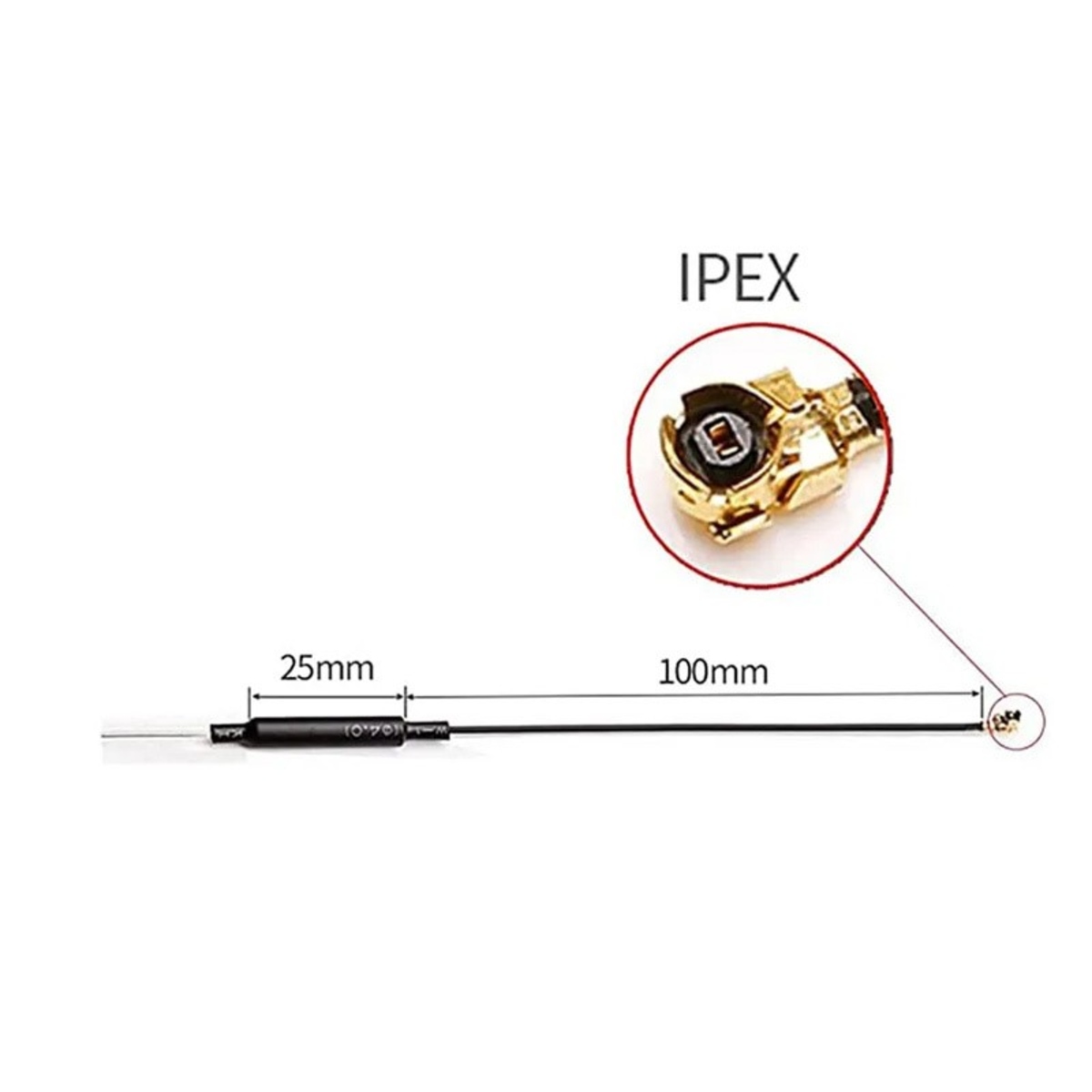 2.4GHz 3dBi Copper Tube Omnidirectional Antenna with U.FL IPEX Connector (WiFi RF Antenna) image 1