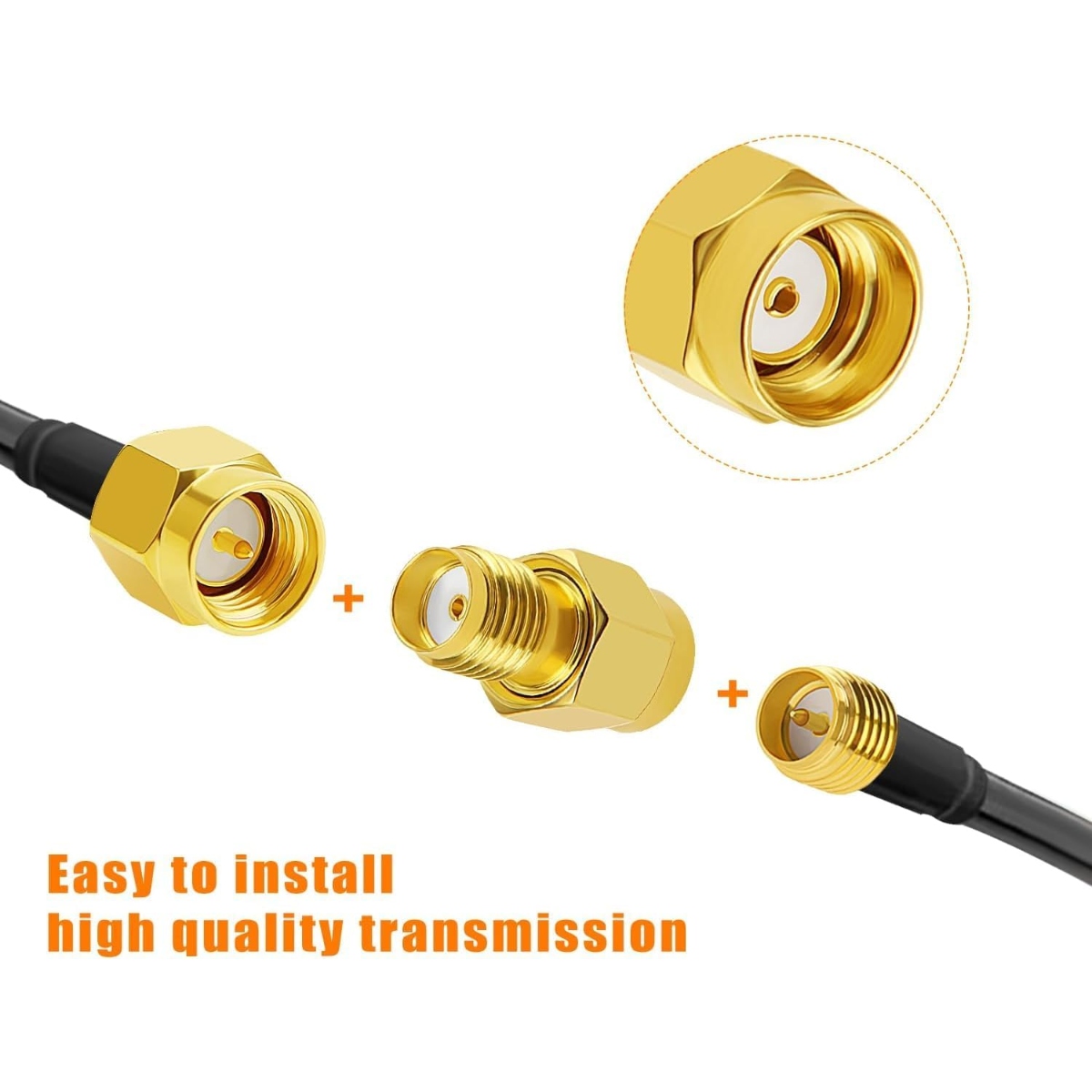 SMA Female to RP-SMA Male RF Adapter Connector 50 Ohm (RF Coaxial Adapter) image 3