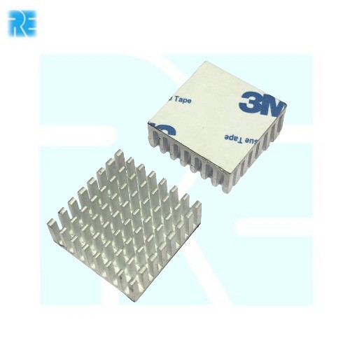 Aluminum Heatsink for Raspberry Pi 25mm x 25mm x 10mm with Glue Adhesive Cooling Fin for CPU IC Chip (25x25x10mm Heatsink) image 1