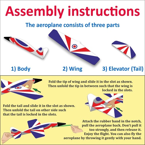 Catapult Plane Outdoor Flying Model (Rubber Launch Glider Aircraft Toy) image 1