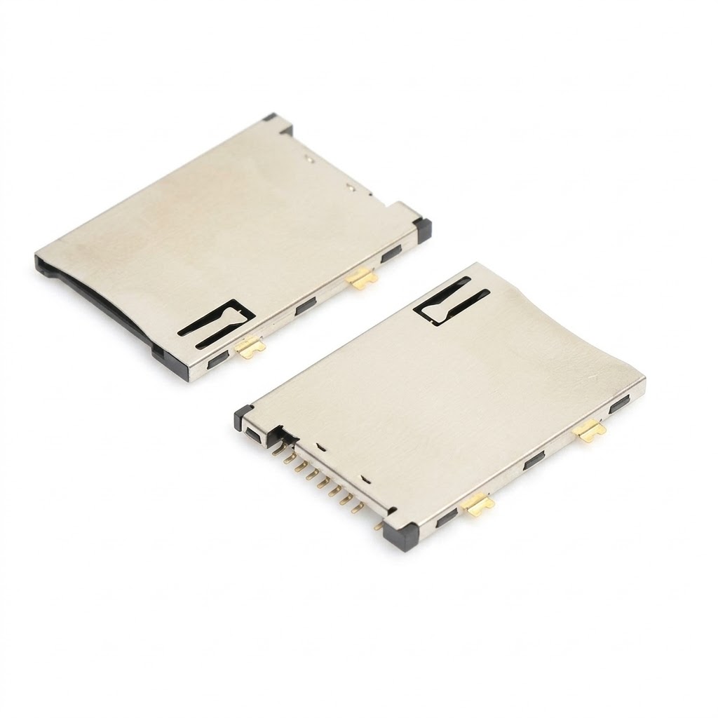 SIM Card Holder Push Type 8+1 9 Pin PCB Mount SIM Socket (9 Pin SIM Holder) image 1