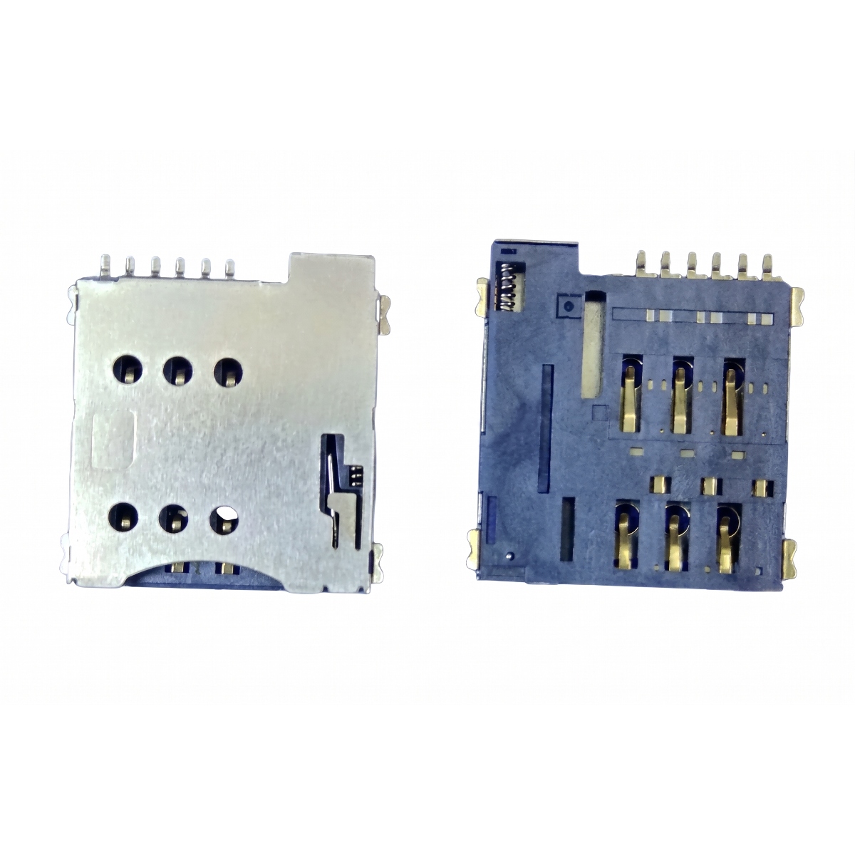 Micro SIM Card Holder Push Type Metal 6 Pin Socket Connector image 1