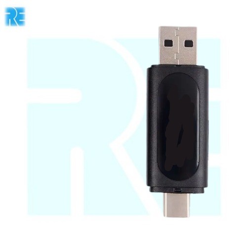4 in 1 SD and TF Card Reader with Type-C and USB Ports -BLACK/WHITE image 1