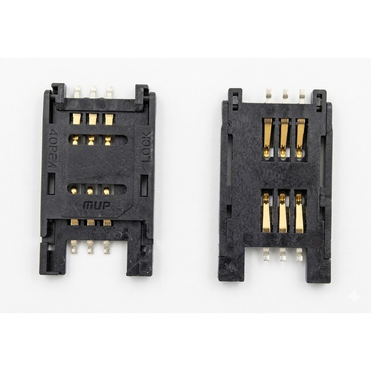 SIM Card Holder Flip Type Plastic 6 Pin Connector (SIM Card Socket) image 1