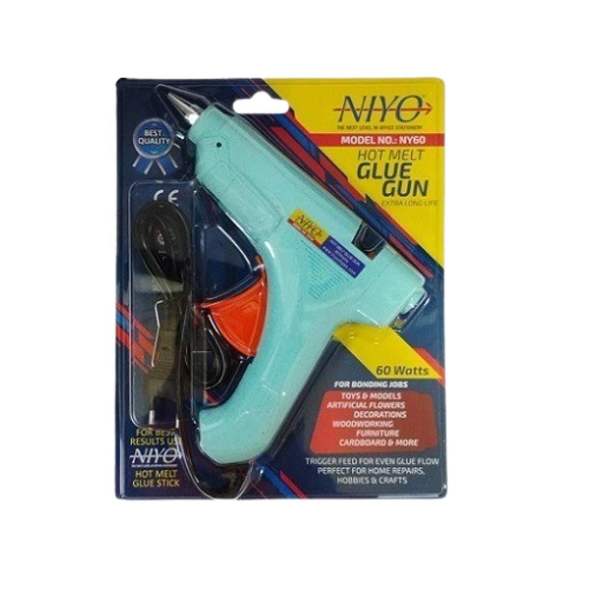 NIYO 60 Watt Hot Melt Glue Gun NY60 (Electric Hot Glue Gun for DIY and Repair) image 1