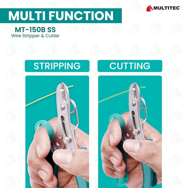 Multitec 150B SS Stainless Steel Wire Stripper and Cutter (Professional Wire Stripping Tool) image 3