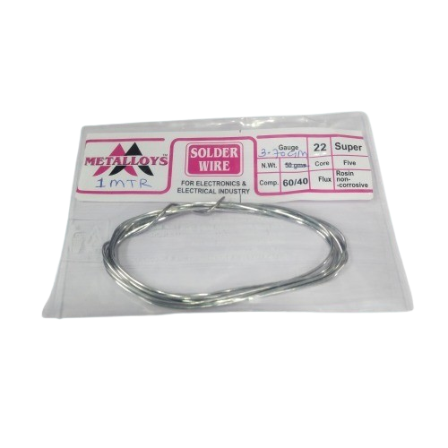 Metalloys Tin Lead Rosin 5 Core Solder Wire 22 SWG 60/40 (1 Meter Electronics Soldering Wire) image 1