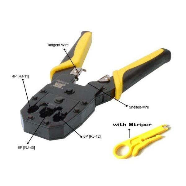 BOSI 3-in-1 Crimping Tool 4P, 6P, 8P (RJ45) for RJ9 RJ11 RJ12 RJ45 Connectors (Network Cable Crimper Tool) image 2