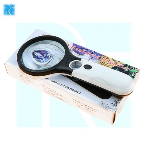 Magnifying Glass Magnifier 45X22mm 2.5X90mm With 3 LED Light image 1