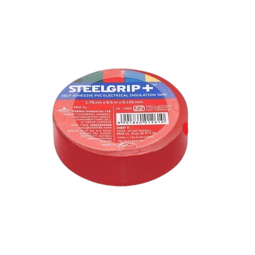 Steelgrip Red Insulation Electrical Tape for Wire Insulation and Cable Identification (Red PVC Insulation Tape) image 1