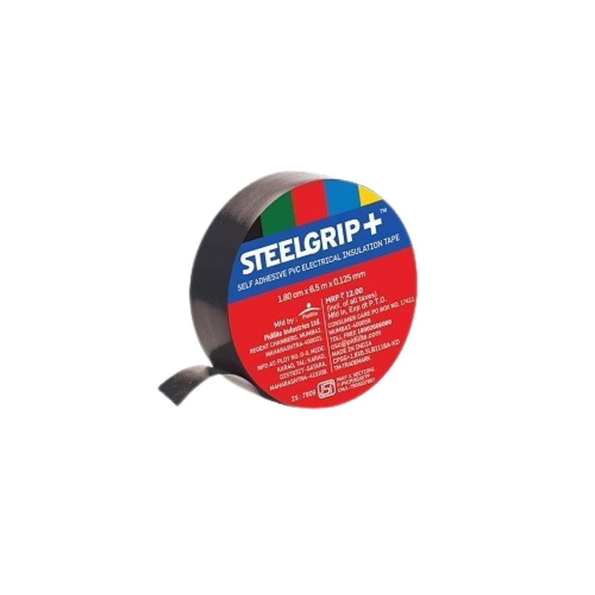 Steelgrip Black Insulation Electrical Tape for Wire Insulation and Cable Protection (Black PVC Insulation Tape) image 1