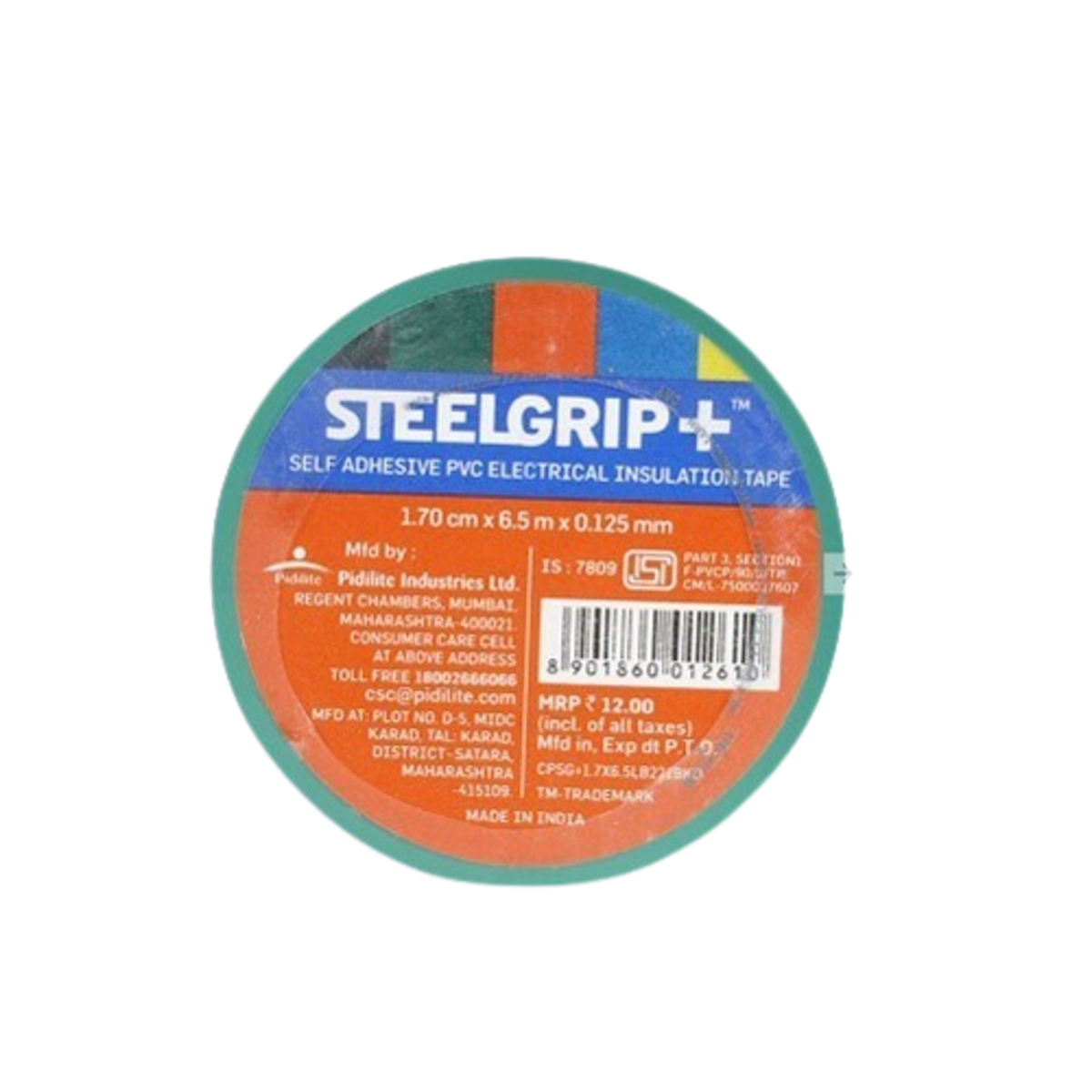 Steelgrip Green Insulation Electrical Tape for Wire Insulation and Cable Identification (Green Electrical Tape) image 1