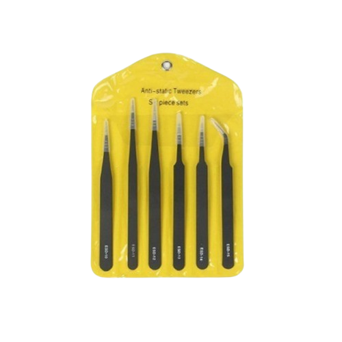 Anti-Static Tweezers Set of 6 (ESD Safe Precision Tweezer Kit) image 1