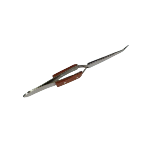 Fiber Grip Stainless Steel Cross Action Bend Tweezer 6 Inch for Precision Handling (Bent Tip Tweezer) image 1