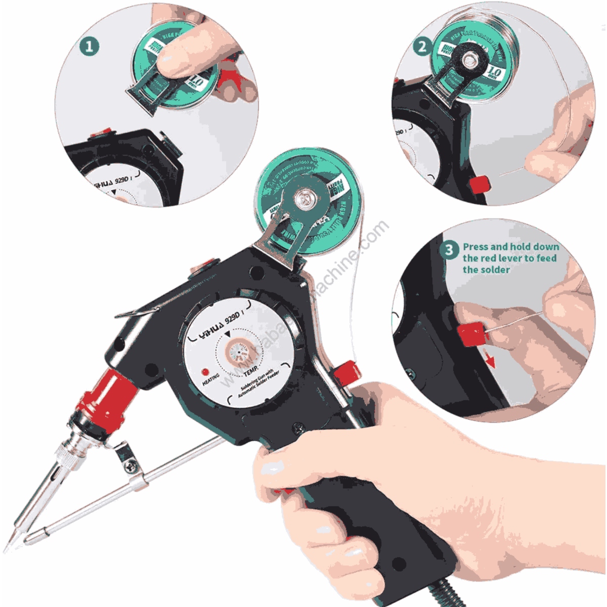 929D Auto Solder Feed Soldering Gun Portable with Variable Temperature (Soldering Iron Gun) image 2