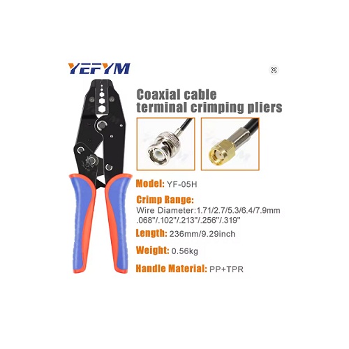 YF-05H Coaxial Cable Crimping Pliers Kit for SMA/BNC Connectors image 2