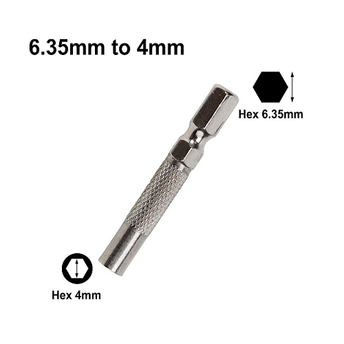 6.35mm to 4mm Magnetic Insert Bit Adapter – Electric Screwdriver Hex Socket Holder (45mm) image 2