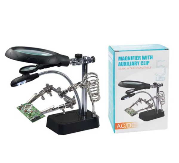 TE-800 Magnifier with 5 Led Light Adjustable Clamp image 1