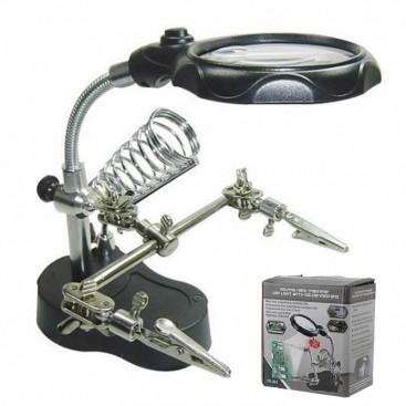 TE-801 Multi-function LED Magnifier PCB Soldering iron Stand Holder Table Magnifying glass 35X 12X w image 1